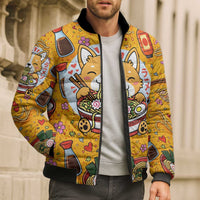 Kawaii Ramen Cute Anime Dog Corgi Bomber Puffer Jacket Japanese Noodles