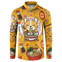 Kawaii Ramen Cute Anime Dog Corgi Button Sweatshirt Japanese Noodles