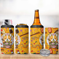 Kawaii Ramen Cute Anime Dog Corgi 4 in 1 Can Cooler Tumbler Japanese Noodles