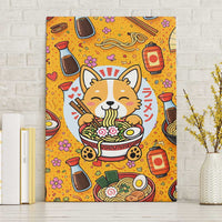 Kawaii Ramen Cute Anime Dog Corgi Canvas Wall Art Japanese Noodles