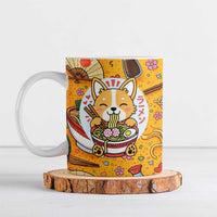 Kawaii Ramen Cute Anime Dog Corgi Ceramic Mug Japanese Noodles