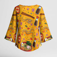 Kawaii Ramen Cute Anime Dog Corgi Kimono Sleeve Blouse Japanese Noodles