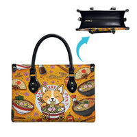 Kawaii Ramen Cute Anime Dog Corgi Leather Bag Japanese Noodles