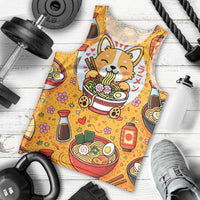 Kawaii Ramen Cute Anime Dog Corgi Men Tank Top Japanese Noodles