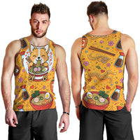 Kawaii Ramen Cute Anime Dog Corgi Men Tank Top Japanese Noodles