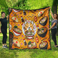 Kawaii Ramen Cute Anime Dog Corgi Quilt Japanese Noodles