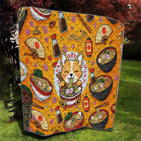 Kawaii Ramen Cute Anime Dog Corgi Quilt Japanese Noodles