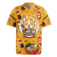 Kawaii Ramen Cute Anime Dog Corgi Rugby Jersey Japanese Noodles