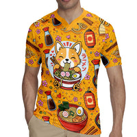 Kawaii Ramen Cute Anime Dog Corgi Rugby Jersey Japanese Noodles