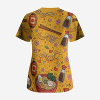 Kawaii Ramen Cute Anime Dog Corgi Scrub Top Japanese Noodles