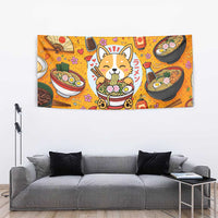 Kawaii Ramen Cute Anime Dog Corgi Tapestry Japanese Noodles