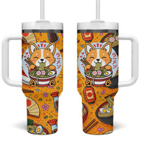 Kawaii Ramen Cute Anime Dog Corgi Tumbler With Handle Japanese Noodles