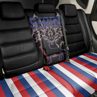 Serbia Back Car Seat Cover with Wolf Head Graphic, Howling Wolf, and National Flag Stripes