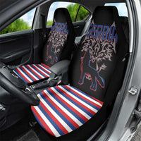 Serbia Car Seat Cover with Wolf Head Graphic, Howling Wolf, and National Flag Stripes