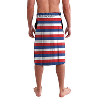 Serbia Lavalava with Wolf Head Graphic, Howling Wolf, and National Flag Stripes