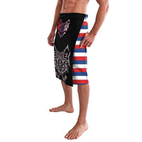 Serbia Lavalava with Wolf Head Graphic, Howling Wolf, and National Flag Stripes