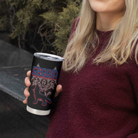 Serbia Tumbler Cup with Wolf Head Graphic, Howling Wolf, and National Flag Stripes