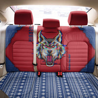 Serbia Back Car Seat Cover with Balkan Gray Wolf, Claw Marks, and Flag Sleeve Design