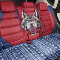 Serbia Back Car Seat Cover with Balkan Gray Wolf, Claw Marks, and Flag Sleeve Design