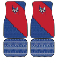 Serbia Car Mats with Balkan Gray Wolf, Claw Marks, and Flag Sleeve Design