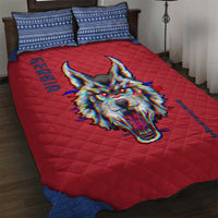 Serbia Quilt Bed Set with Balkan Gray Wolf, Claw Marks, and Flag Sleeve Design