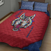 Serbia Quilt Bed Set with Balkan Gray Wolf, Claw Marks, and Flag Sleeve Design