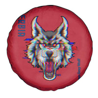 Serbia Spare Tire Cover with Balkan Gray Wolf, Claw Marks, and Flag Sleeve Design