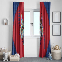 Serbia Window Curtain with Balkan Gray Wolf, Claw Marks, and Flag Sleeve Design