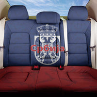 Serbia Flag Back Car Seat Cover with Double-Headed Eagle and National Coat of Arms Design