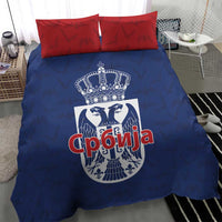Serbia Flag Bedding Set with Double-Headed Eagle and National Coat of Arms Design