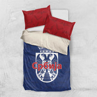 Serbia Flag Bedding Set with Double-Headed Eagle and National Coat of Arms Design