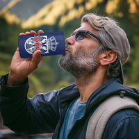 Serbia Flag 4 in 1 Can Cooler Tumbler with Double-Headed Eagle and National Coat of Arms Design