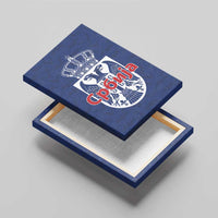 Serbia Flag Canvas Wall Art with Double-Headed Eagle and National Coat of Arms Design