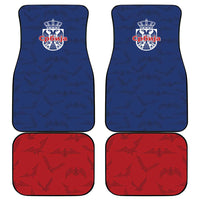 Serbia Flag Car Mats with Double-Headed Eagle and National Coat of Arms Design