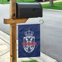 Serbia Flag Garden Flag with Double-Headed Eagle and National Coat of Arms Design