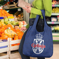 Serbia Flag Grocery Bag with Double-Headed Eagle and National Coat of Arms Design