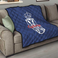 Serbia Flag Quilt with Double-Headed Eagle and National Coat of Arms Design