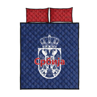 Serbia Flag Quilt Bed Set with Double-Headed Eagle and National Coat of Arms Design