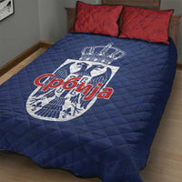 Serbia Flag Quilt Bed Set with Double-Headed Eagle and National Coat of Arms Design