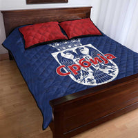 Serbia Flag Quilt Bed Set with Double-Headed Eagle and National Coat of Arms Design