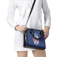Serbia Flag Shoulder Handbag with Double-Headed Eagle and National Coat of Arms Design