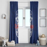 Serbia Flag Window Curtain with Double-Headed Eagle and National Coat of Arms Design