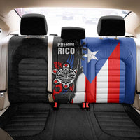Puerto Rico Back Car Seat Cover with Tribal Sun Symbol and Flag Color Block Design