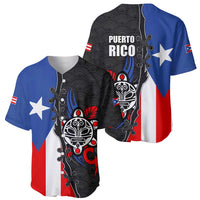 Puerto Rico Baseball Jersey with Tribal Sun Symbol and Flag Color Block Design