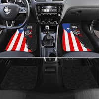 Puerto Rico Car Mats with Tribal Sun Symbol and Flag Color Block Design