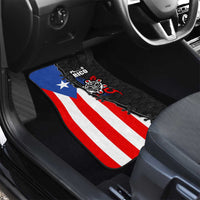 Puerto Rico Car Mats with Tribal Sun Symbol and Flag Color Block Design