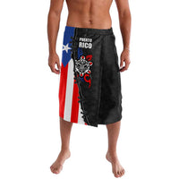Puerto Rico Lavalava with Tribal Sun Symbol and Flag Color Block Design
