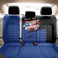 Puerto Rico Back Car Seat Cover with Coqui Frog Symbol and Distressed Flag Design