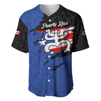 Puerto Rico Baseball Jersey with Coqui Frog Symbol and Distressed Flag Design