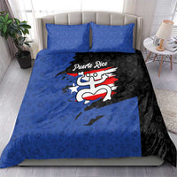 Puerto Rico Bedding Set with Coqui Frog Symbol and Distressed Flag Design